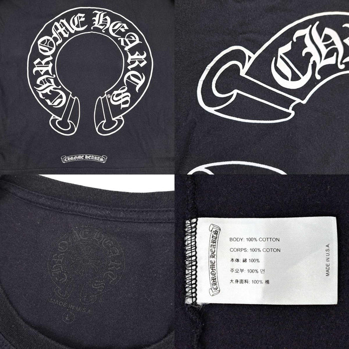 CHROME HEARTS 
CH ロゴ コットン クルーネック 
袖フローラル ホースシュー ロングスリーブ Tシャツ