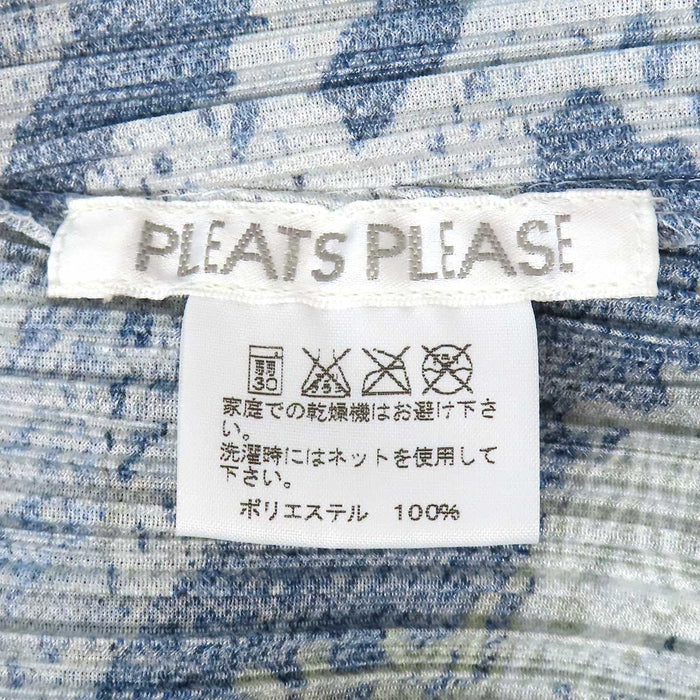 PLEATS PLEASE 
プリーツプリーズ イッセイミヤケ ロゴボタン 
デニム転写 ロングスリーブ シャツ