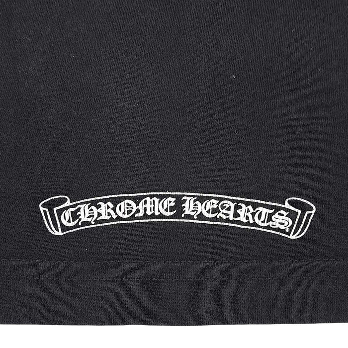 CHROME HEARTS 
CH FRL Circle Logo L/S Tee, T-shirt en coton à col rond avec logo 
Logo circulaire dégradé, manches longues ornées de motifs floraux