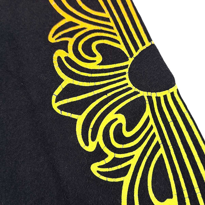 CHROME HEARTS 
CH FRL Circle Logo L/S Tee, T-shirt en coton à col rond avec logo 
Logo circulaire dégradé, manches longues ornées de motifs floraux