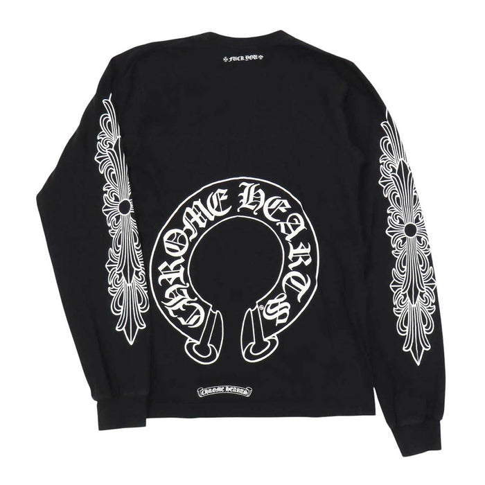 CHROME HEARTS 
CH ロゴ コットン クルーネック 
袖フローラルクロス ホースシュー ロングスリーブ Tシャツ