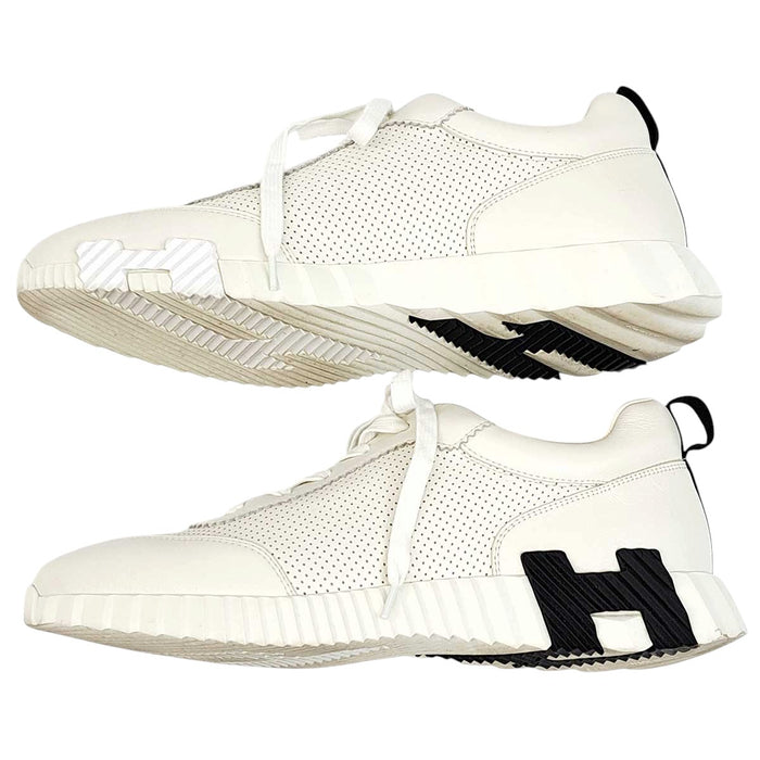 HERMES 
Ash H motif leather lace-up 
Bouncing sneakers