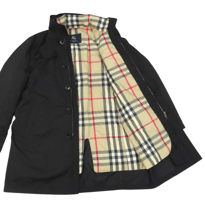 BURBERRY 
裏地チェック柄 ポリエステル 
ダウンライナー付き スタンドカラー コート