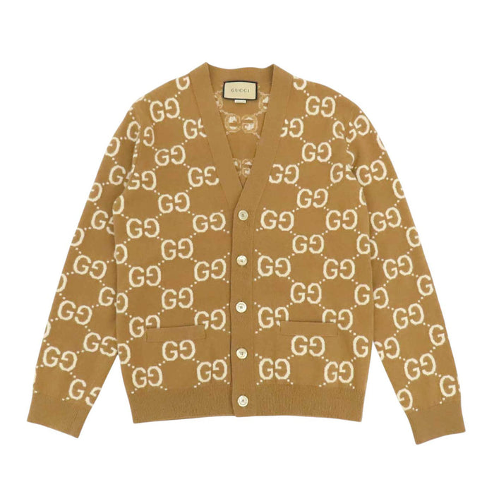 GUCCI 
ロゴ 総柄 Vネック 
GG カーディガン