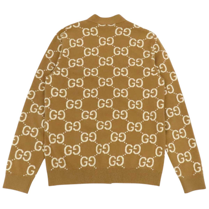 GUCCI 
ロゴ 総柄 Vネック 
GG カーディガン