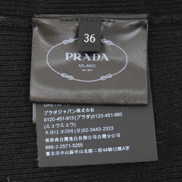 PRADA 
クルーネック コットン 
ロゴ 刺繍 ロングスリーブ リブ ニット