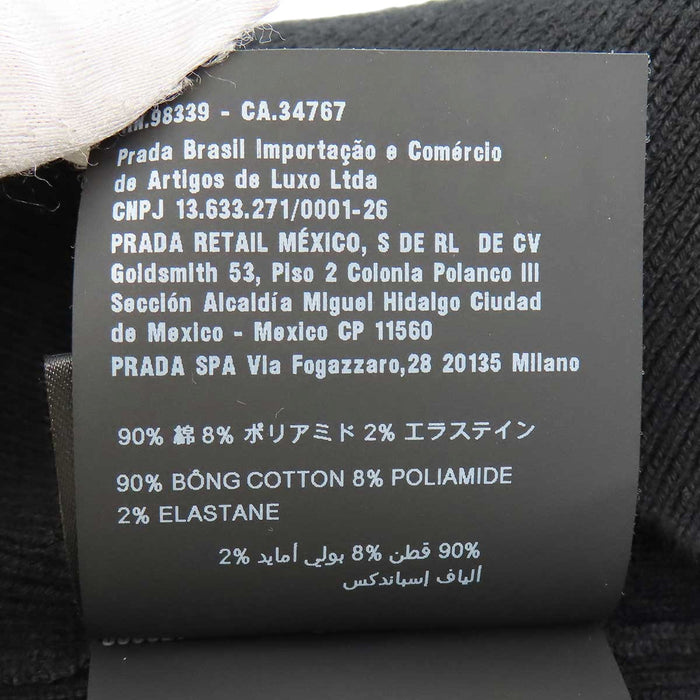 PRADA 
クルーネック コットン 
ロゴ 刺繍 ロングスリーブ リブ ニット