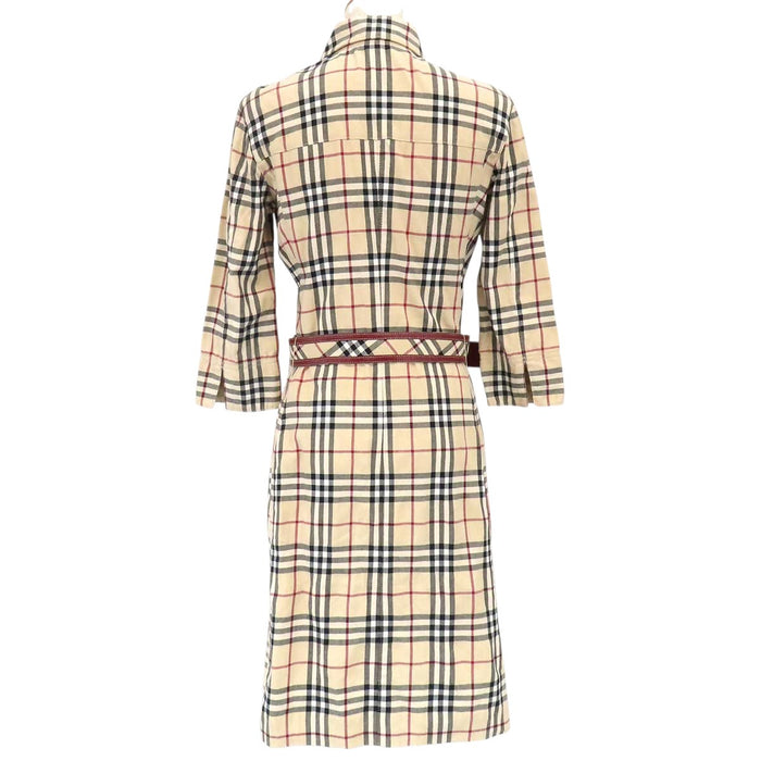 BURBERRY 
BLUE LABEL コットン チェック柄 ベルテッド シャツ 
ブルーレーベル チェック ワンピース