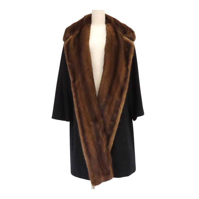 MAX MARA 
カシミヤ混 
ファー付き ウール コート