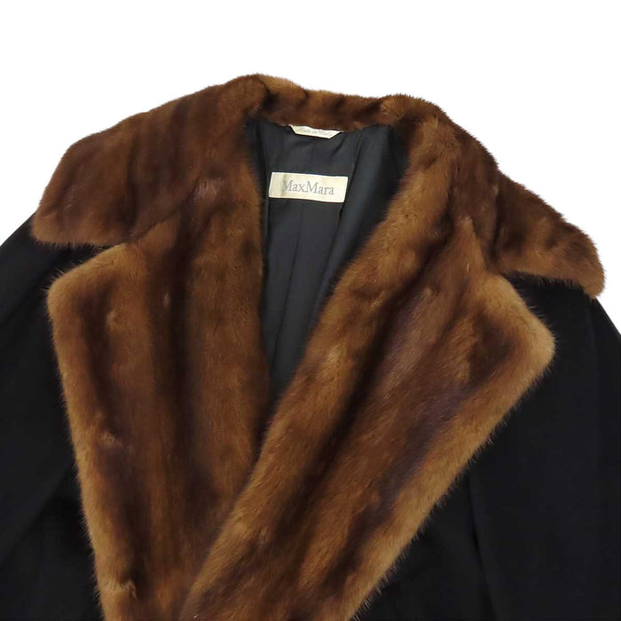 MAX MARA 
カシミヤ混 
ファー付き ウール コート