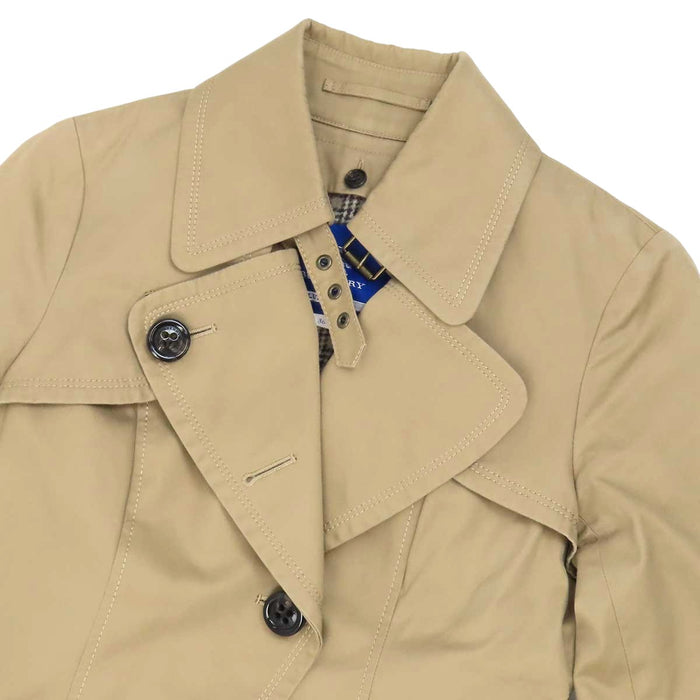 BURBERRY 
BLUE LABEL ベルト 裏地チェック柄 コットン ウール 
ブルーレーベル ライナー付き トレンチコート