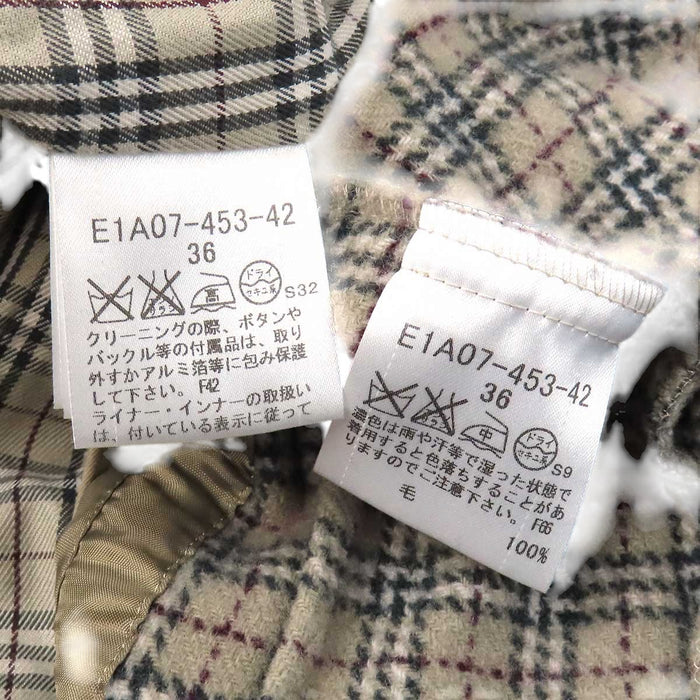 BURBERRY 
BLUE LABEL ベルト 裏地チェック柄 コットン ウール 
ブルーレーベル ライナー付き トレンチコート