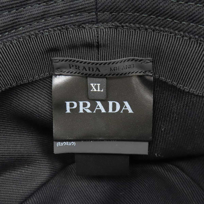 PRADA 
レタリングロゴ刺繍 バケハ エンブロイダリー 
ドリル バケットハット