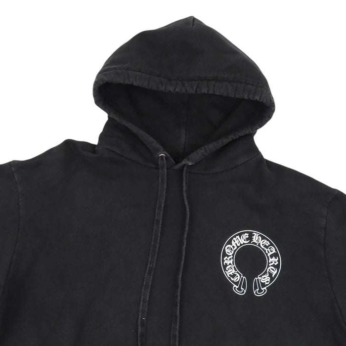 CHROME HEARTS 
Sweat-shirt en coton molletonné à croix CH 
Hoodie à motif floral sur les manches et fer à cheval