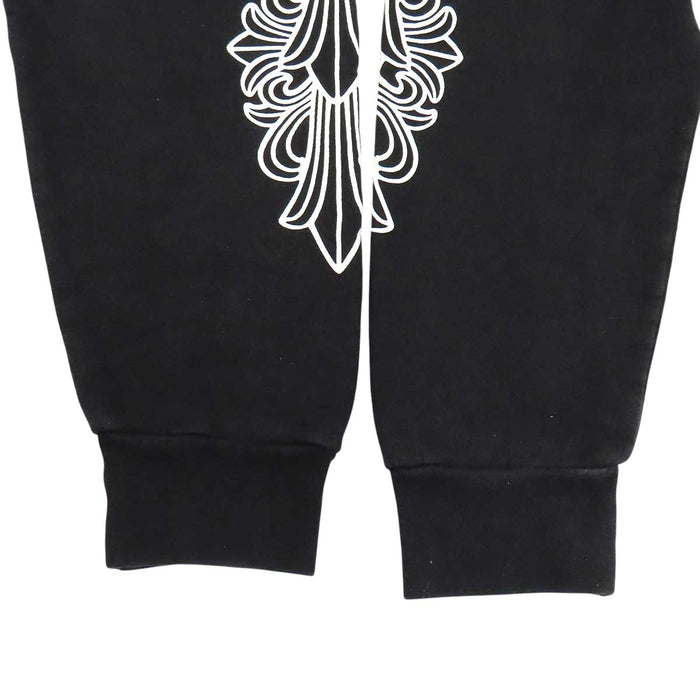 CHROME HEARTS 
Sweat-shirt en coton molletonné à croix CH 
Hoodie à motif floral sur les manches et fer à cheval