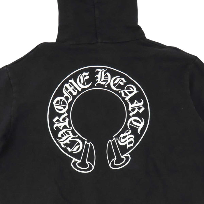 CHROME HEARTS 
Sweat-shirt en coton molletonné à croix CH 
Hoodie à motif floral sur les manches et fer à cheval