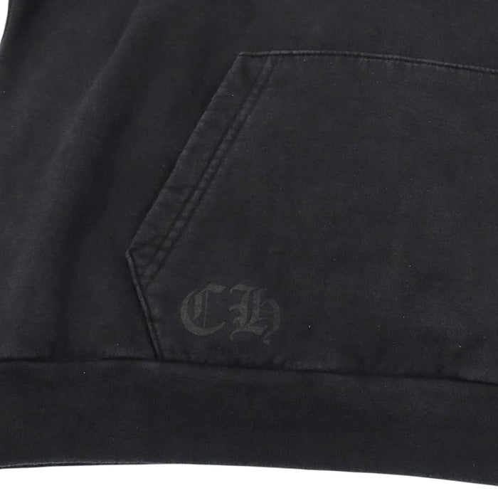 CHROME HEARTS 
Sweat-shirt en coton molletonné à croix CH 
Hoodie à motif floral sur les manches et fer à cheval