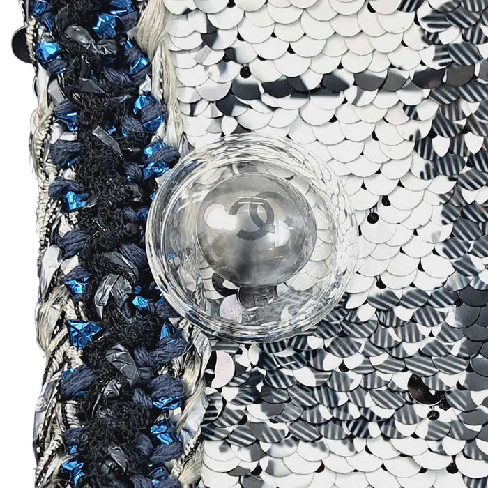 CHANEL 
COCO CC ココボタン 17K チェック柄 ポリエステル 
ココマーク スパンコール ジャケット