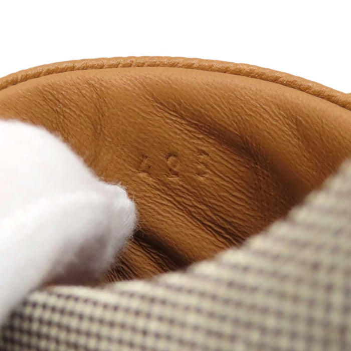 HERMES 
H logo low-top canvas leather lace-up 
Boomerang sneakers